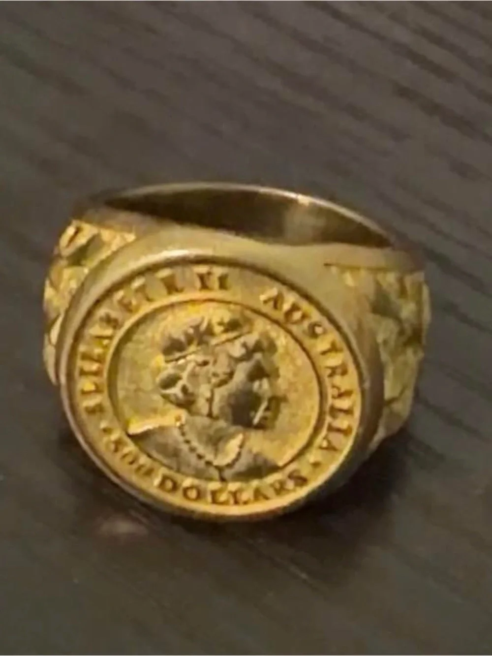 Gold-Tone Coin Signet Ring - Men Accessories